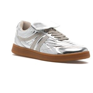 Steve Madden Silver Metallic Sneakers with Brown Sole